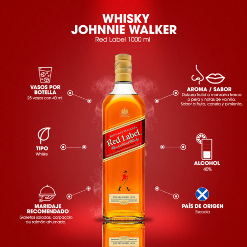 Whisky Johnnie Walker Red Label 1000 ml.