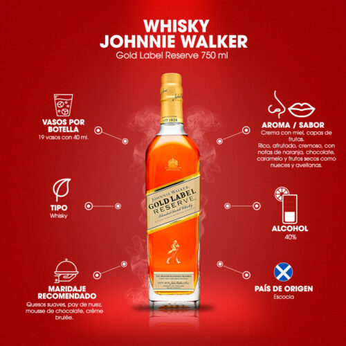 Whisky Johnnie Walker Gold Label Reserve 750 ml. 6 Whisky Johnnie Walker Gold Label Reserve 750 ml.