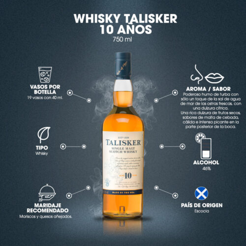 Whisky Talisker 10 Años 750 ml.