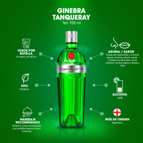 Ginebra Tanqueray Ten Gin 700 ml. 6 Ginebra Tanqueray Ten Gin 700 ml.