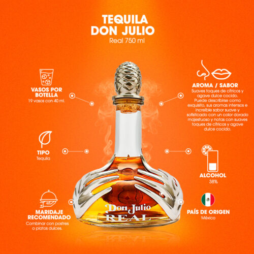 Tequila Don Julio Real 750 ml. 6 Tequila Don Julio REAL 750 ml.