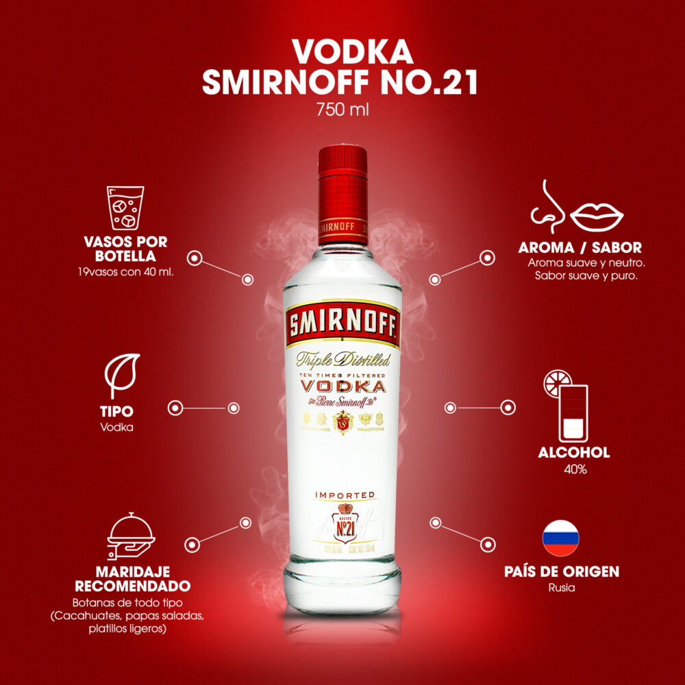 Vodka Smirnoff 750 ml.
