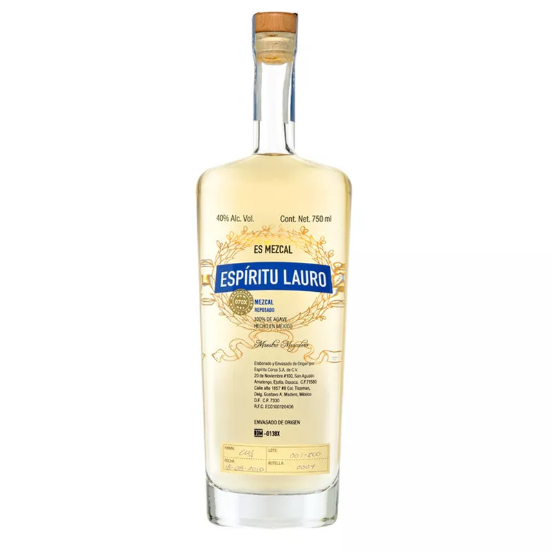 Mezcal Espiritu Lauro Reposado 750 ml. 1 ESPIRITU LAURO REP 750 ML