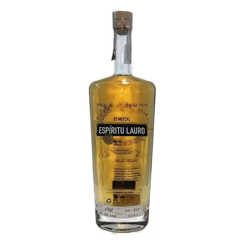 Mezcal Espiritu Lauro Añejo 750 ml. 1 MEZCAL ESPIRITU LAURO AÑEJO 750 ml.