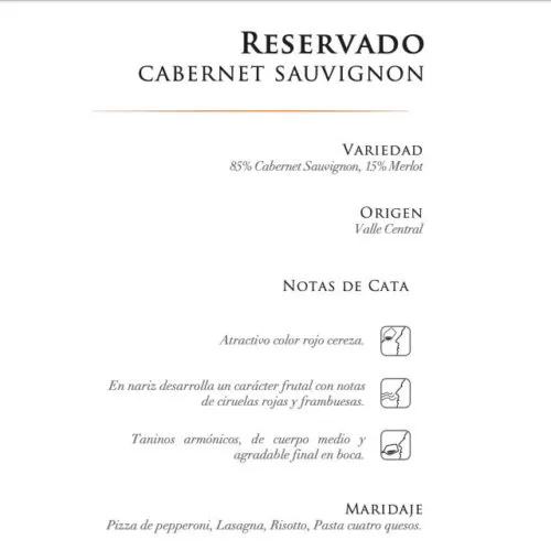 CONCHA Y TORO RESERVADO CABERNET SAUVIGNON
