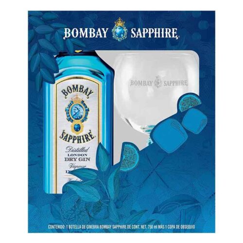 GINEBRA BOMBAY SAPPHIRE 750 ml. + COPA