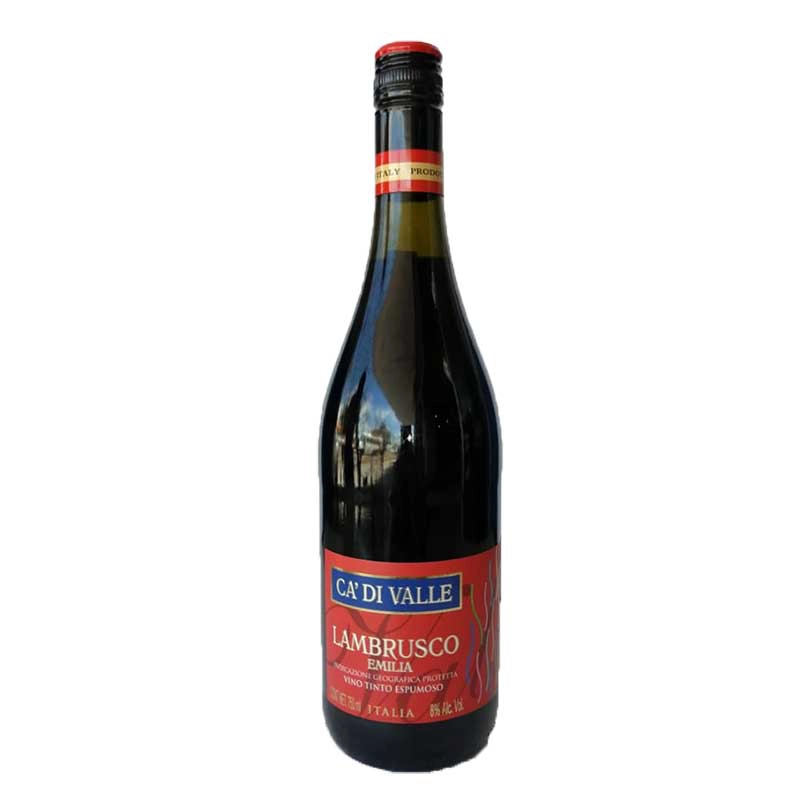 Vino Tinto Lambrusco Dell Emilia Ca Di Valle 750 ml. 1 VINO TINTO DELL´EMILIA CA DI VALLE LAMBRUSCO 750 ml.
