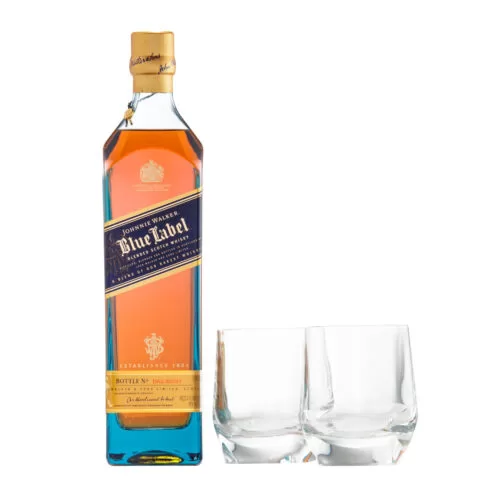 Whisky Johnnie Walker Blue Label 750 ml. + Vasos