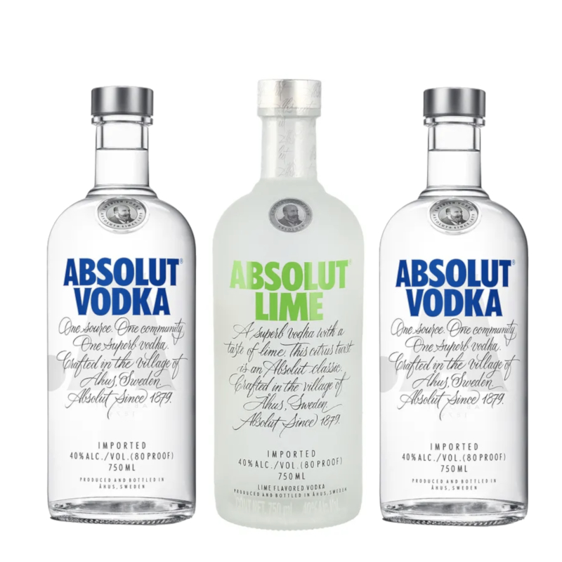 2 Vodka Absolut Original Azul 750 ml. + Absolut Lime 750 ml. 1 2 VODKA ABSOLUT ORIGINAL AZUL 750 + ABSOLUT LIME 750 ml.
