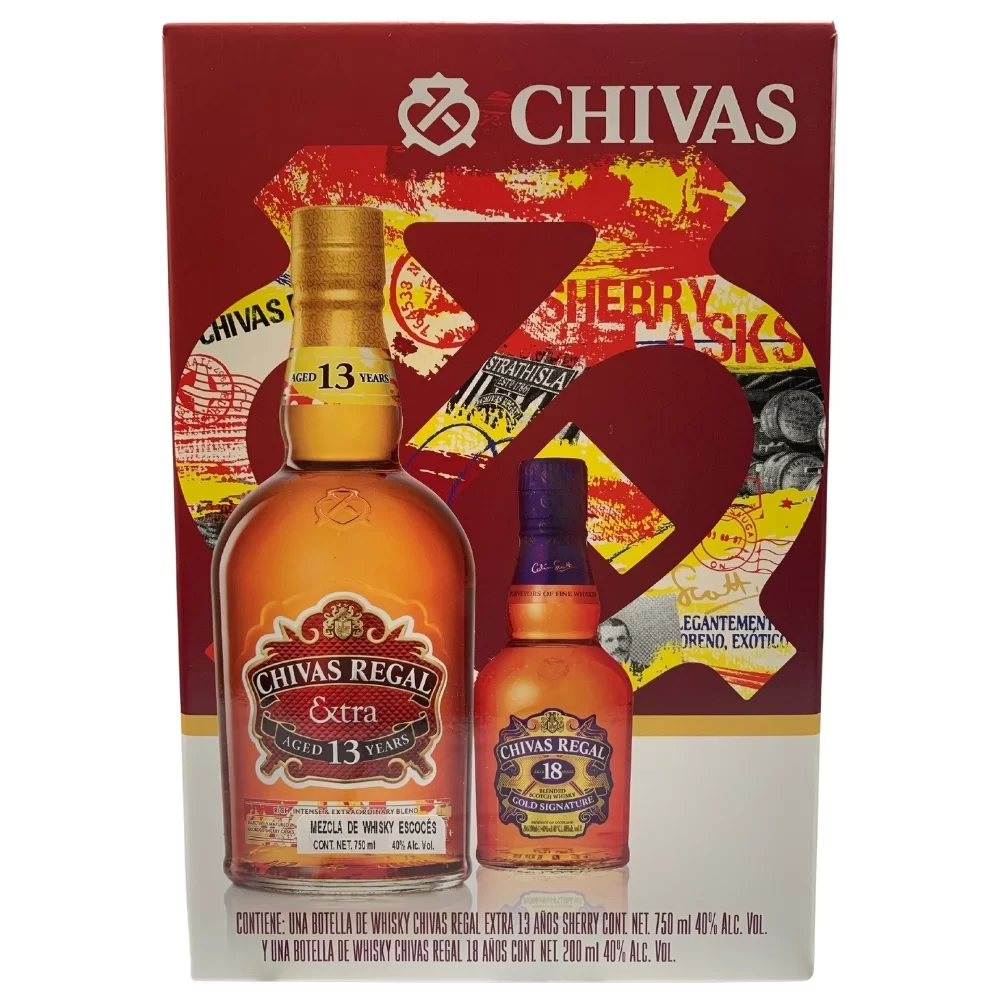 Whisky Chivas Regal Extra Sherry 750 ml. + Chivas Regal 18 Años 200 ml. 1 Whisky Chivas Regal Extra Sherry 750 ml. + Chivas Regal 18 Años 200 ml.