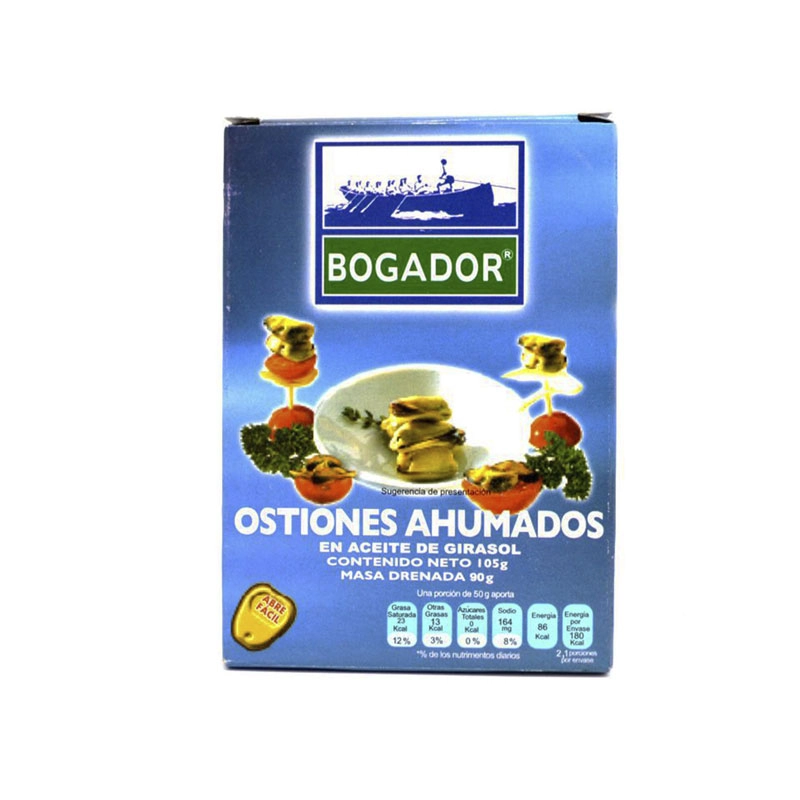 Ostiones Ahumados Bogador 105 gr. 1 OSTIONES AHUMADOS BOGADOR 105 gr.