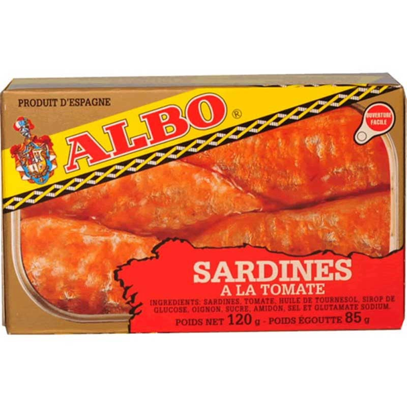 Sardinas En Tomate Albo 120 gr. 1 SARDINAS EN TOMATE ALBO 120 gr.