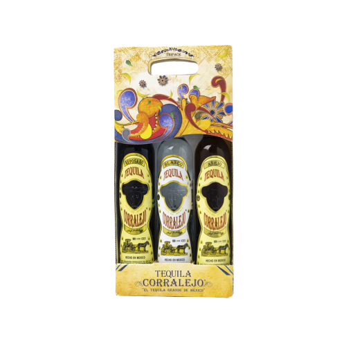 Tequila Corralejo Blanco, Reposado, Añejo 100 ml. c/u