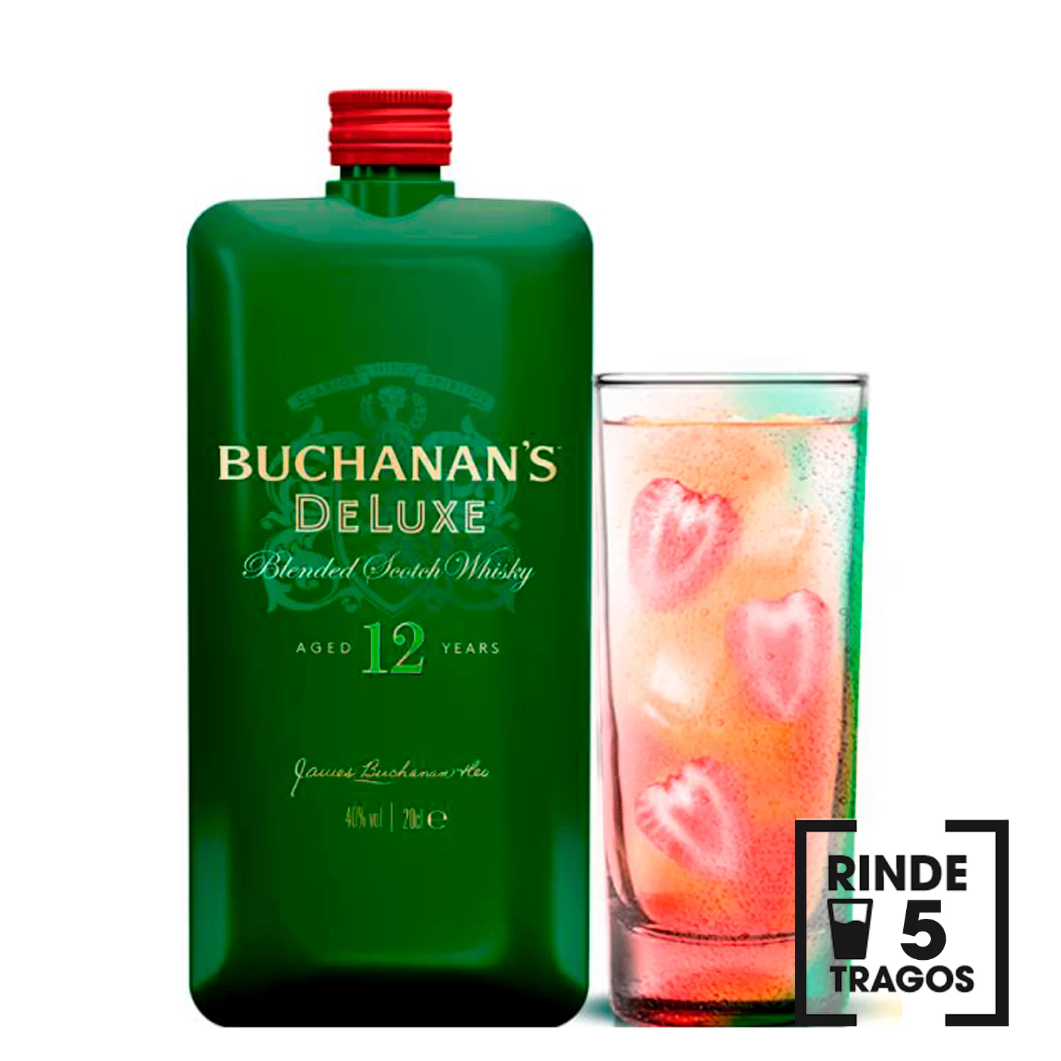 Whisky Buchanans 12 Años Pocket 200 ml. 2 Whisky Buchanans 12 Años Pocket 200 ml.