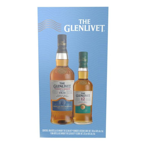 WHISKY GLENLIVET FOUNDERS 750 ml. + GLENLIVET 12 AÑOS 375 ml.