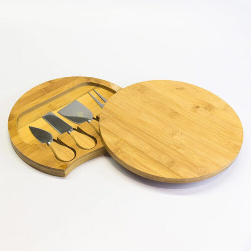 TABLA DE QUESOS REDONDA CON 4 ACCESORIOS
