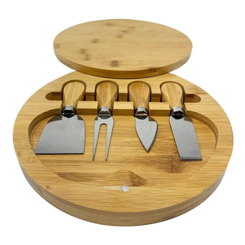 TABLA DE QUESOS REDONDA CON 4 ACCESORIOS