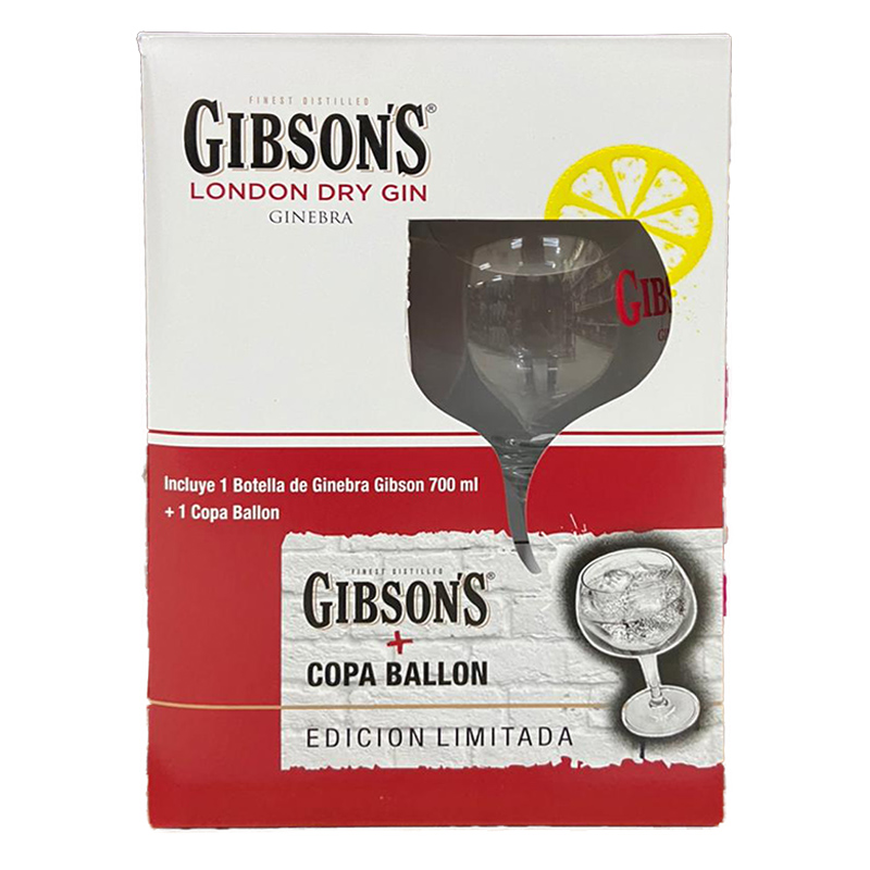 Ginebra Gibsons 700 ml. + Copa