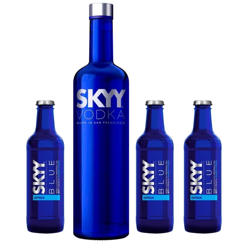 Vodka Skyy 750 ml. + 3 Skyy RTD 275 ml. 1 Vodka Skyy 750 ml. + 3 Skyy RTD 275 ml.