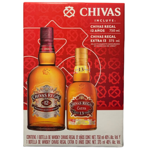 Whisky Chivas Regal 12 Años 750 ml. + Chivas Regal Extra 13 años 375 ml.