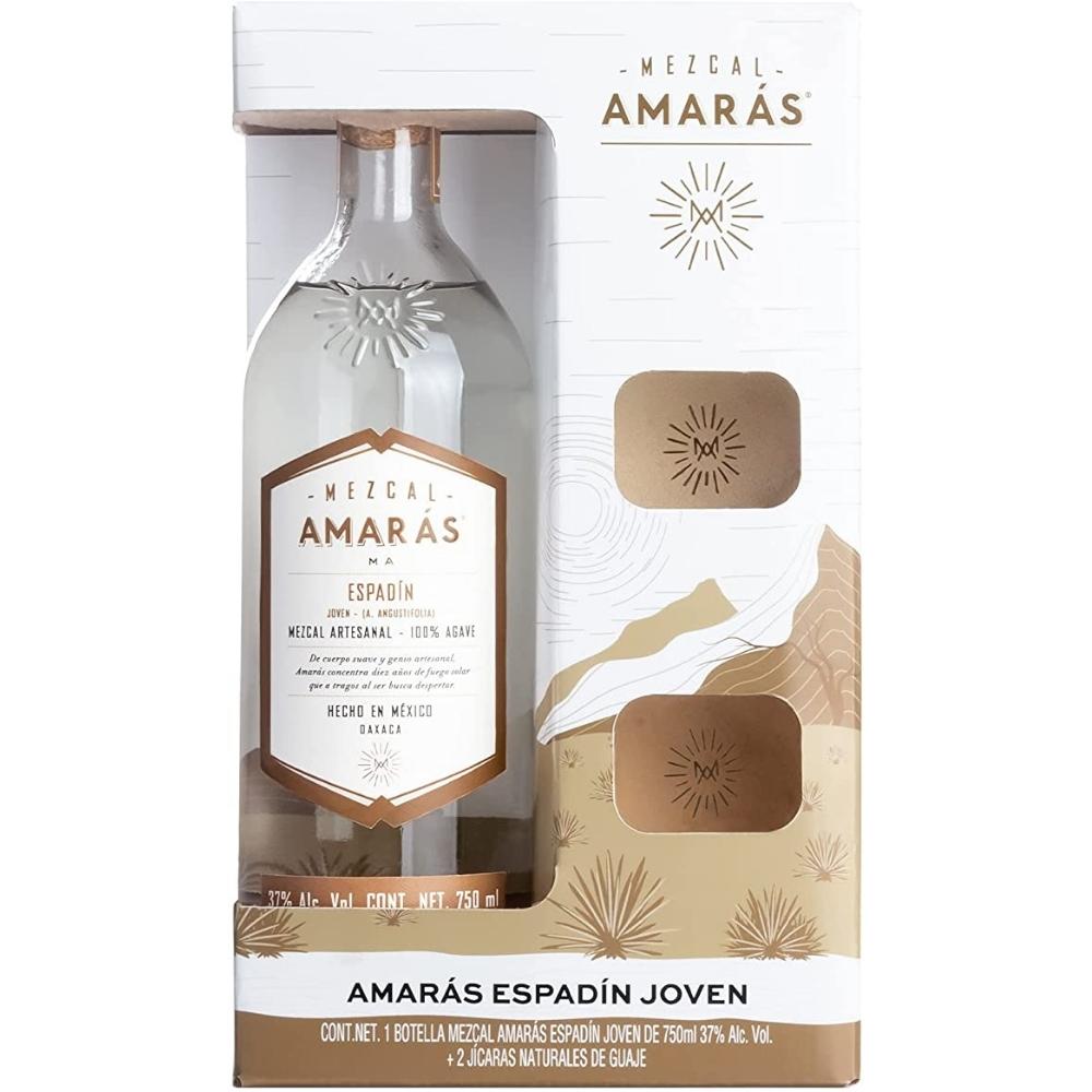 Mezcal Amaras Espadin Joven 750 ml. + 2 Jicaras 1 Mezcal Amarás Espadin Joven 750 ml. + 2 Jicaras