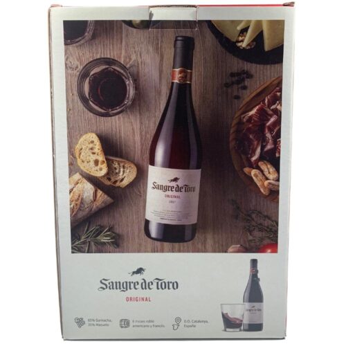 Vino Tinto Sangre De Toro Original 750 ml. + 2 Vasos 3 Vino Tinto Sangre De Toro Original 750 ml. + 2 Vasos
