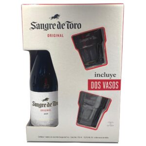 Vino Tinto Sangre De Toro Original 750 ml. + 2 Vasos