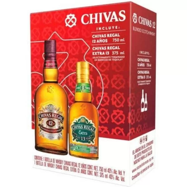 Whisky Chivas Regal 12 Años 750 ml. + Chivas Regal Extra 13 Años Tequila 375 ml.