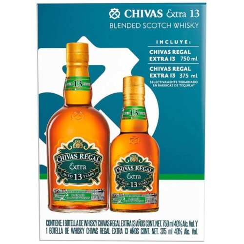 Whisky Chivas Regal Extra 13 Años Tequila 750 ml. + Chivas Regal Extra 13 Años Tequila 375 ml.