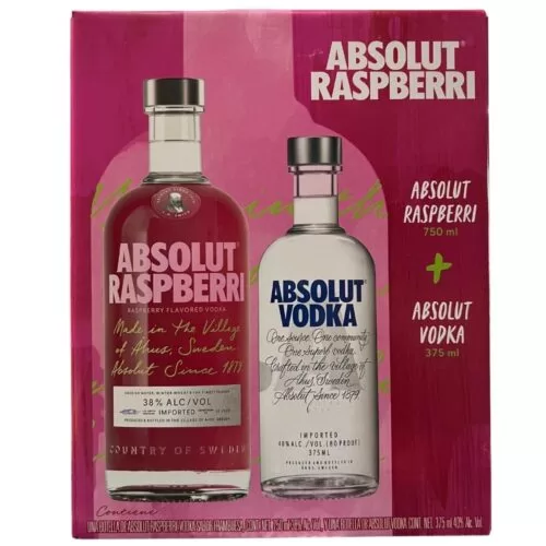Vodka Absolut Raspberri 750 ml. + Absolut 375 ml.