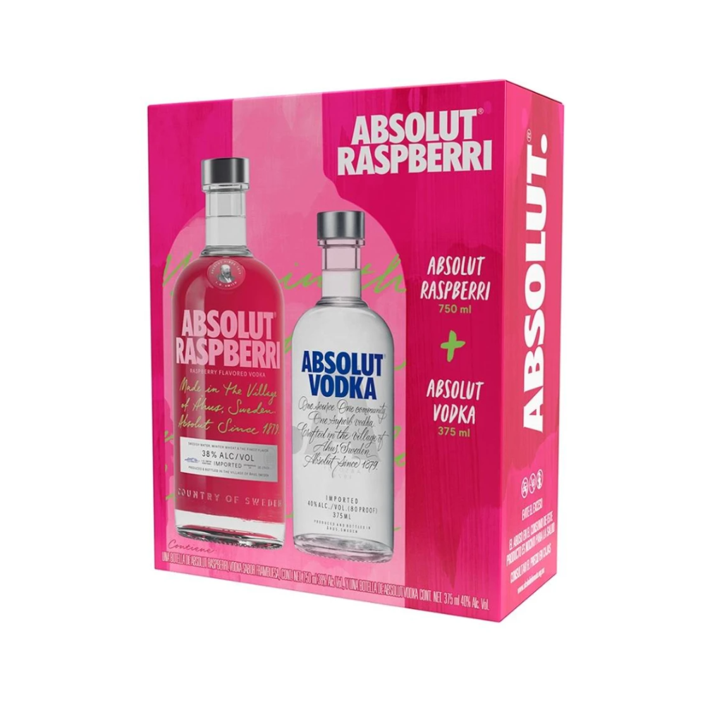 Vodka Absolut Raspberri 750 ml. + Absolut 375 ml. Sampieri Vinos y