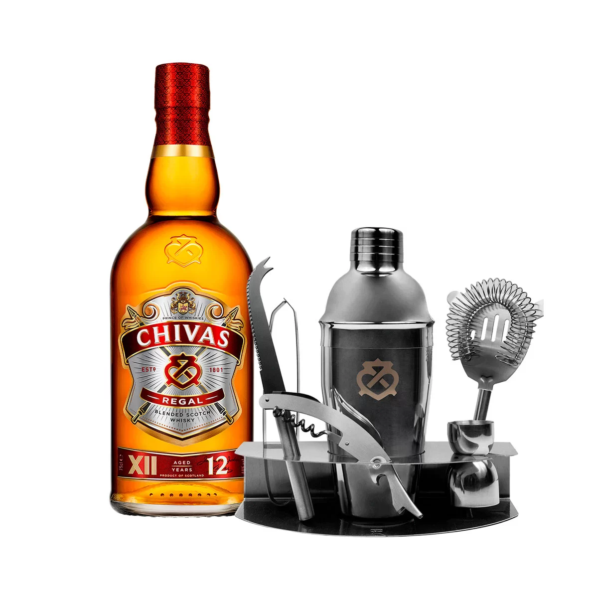 Whisky Chivas Regal 12 Años 750 ml. + Kit Bar 1 Whisky Chivas Regal 12 Años 750 ml. + Kit Bar