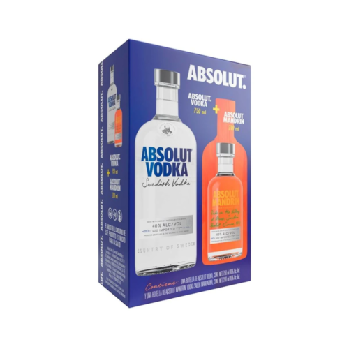 Vodka Absolut Original Azul 750 ml. + Absolut Mandrin 200 ml.