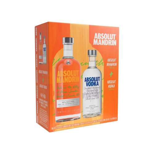 Vodka Absolut Mandrin 750 ml. + Absolut 375 ml.