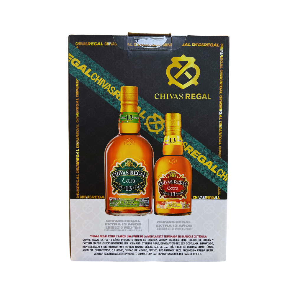 Whisky Chivas Regal Extra 13 Años Tequila 750 ml. + Chivas Regal Extra 13 Años Sherry 375 ml. 1 Whisky Chivas Regal Extra 13 Años Tequila 750 ml. + Chivas Regal Extra 13 Años Sherry 375 ml.