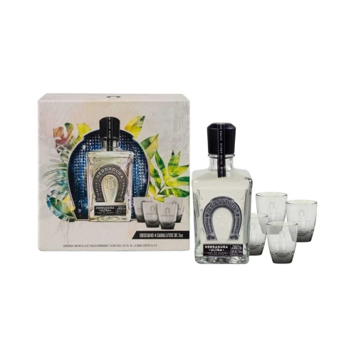 Tequila Herradura Ultra Añejo 700 ml. + 4 Caballitos 5 Tequila Herradura Ultra Añejo 700 ml. + 4 Caballitos