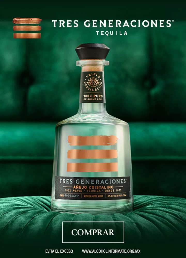 Sampieri Vinos y Licores Tequila Tres Generaciones Añejo Cristalino 750 ml.