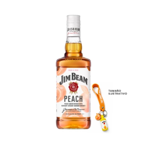 Sampieri 12 Licor Jim Beam Peach 700 ml. + Llavero