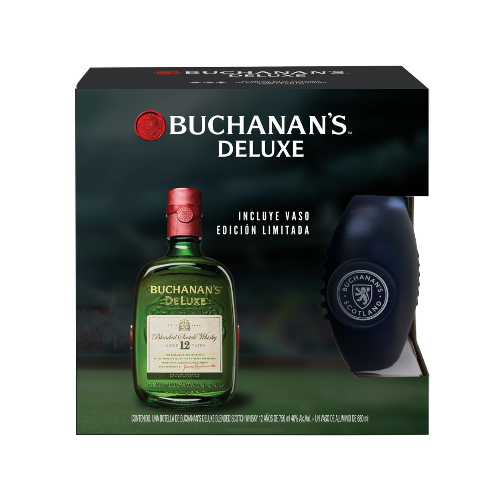 Whisky Buchanans 12 Años 750 ml. + Vaso NFL 1 Whisky Buchanans 12 Años 750 ml. + Vaso NFL