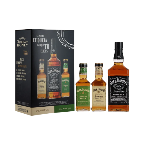 Whiskey Jack Daniels 700 ml. + Jack Daniels Honey 200 ml. + Jack Daniels Apple 200 ml.