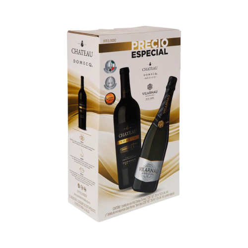 Vino Tinto Chateau Domecq 750 ml. + Vino Espumoso Cava Vilarnau Semi Seco 750 ml.