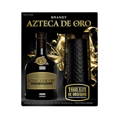 Brandy Azteca De Oro 700 ml. + Vaso
