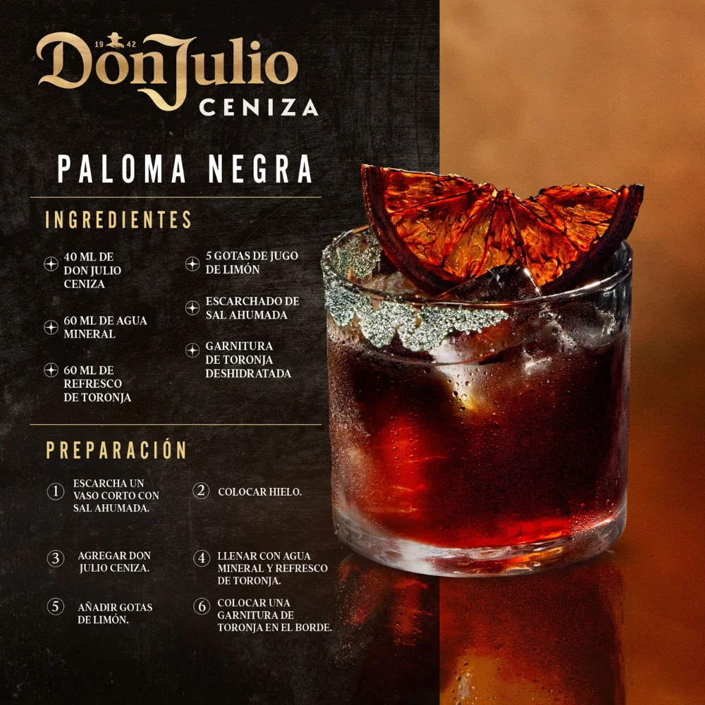 Tequila Don Julio Ceniza Añejo Oscuro 700 ml. 3 Tequila Don Julio Ceniza Añejo Oscuro 700 ml.