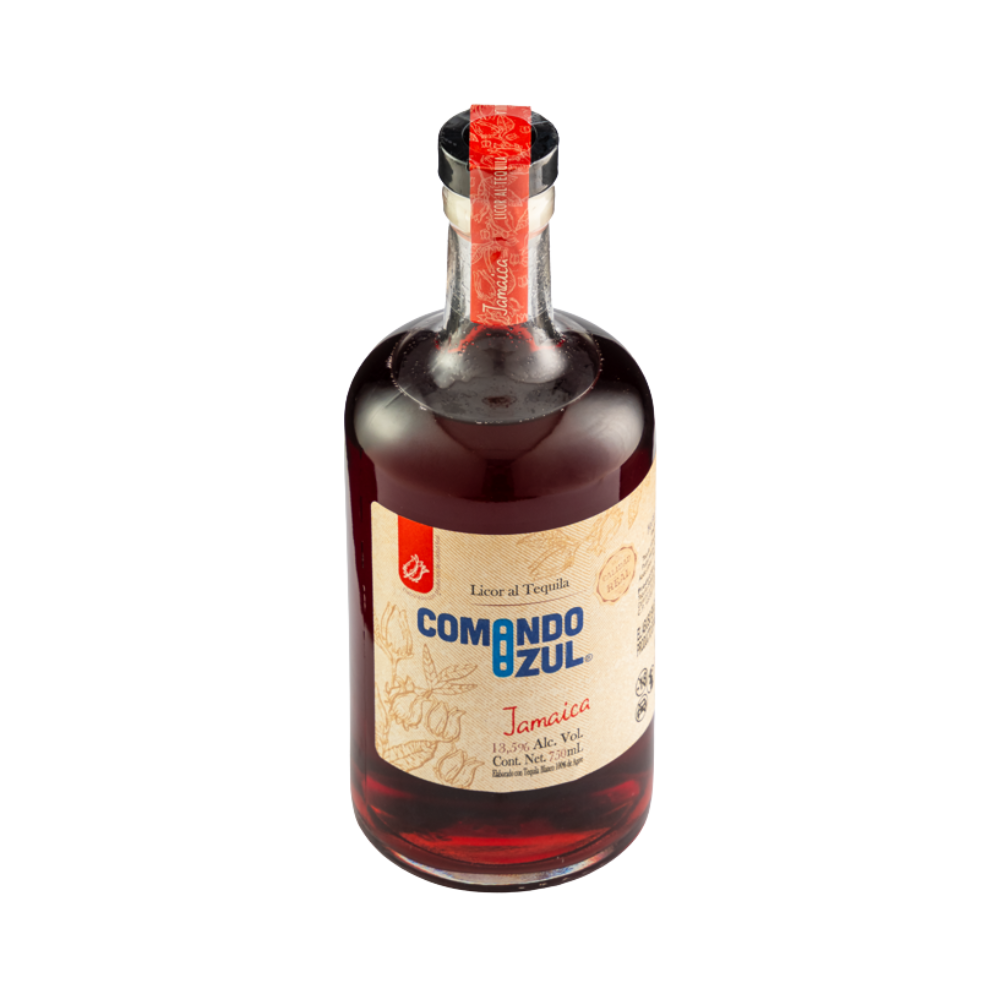 Licor con Tequila Comando Azul Jamaica 750 ml. 2 Licor con Tequila Comando Azul Jamaica 750 ml.