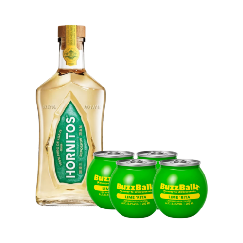 Tequila Sauza Hornitos Reposado 1000 ml. + 4 Bebida BuzzBallz Lime Rita 200 ml.