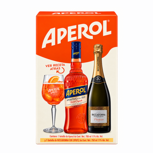 Licor Aperol 700 ml. + Vino Espumoso Riccadonna For Spritz 750 ml.